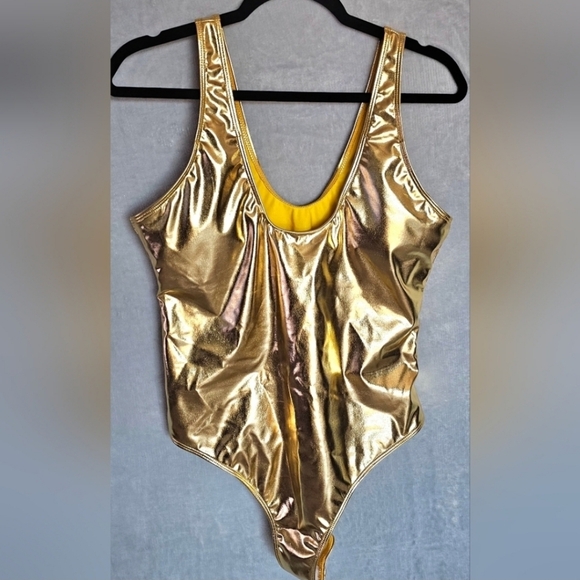 Gold Women's One Piece Swimsuit - Picture 2 of 4
